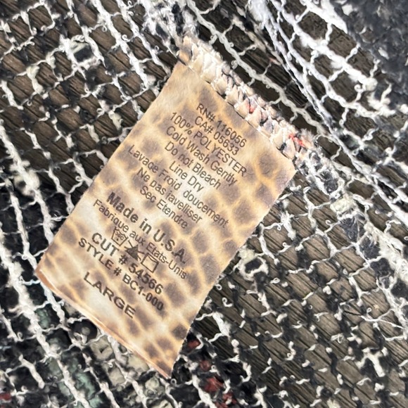 Jess & Jane Black Sheer Mesh Knit Top Womens L Sequins Boxy Punk Festival - Picture 8 of 8